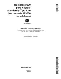 John Deere 3020 (SN 123000-) tractor pdf manual del operador ES - John Deere manuales - JD-OMR45824-ES