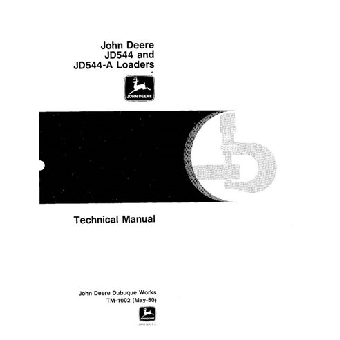 Manual técnico em pdf da carregadeira de rodas John Deere JD544, JD544A - John Deere manuais - JD-TM1002-EN