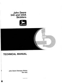 TM1003 John Deere 540, 540A skid loader pdf technical manual