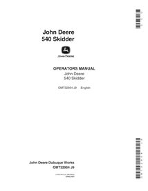 JD-OMT32954 John Deere 540 skid loader operator's manual (OMT32954)