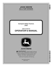 JD-OMLVU19796 Manual do operador do trator John Deere 2520 (SN 400001-) (OMLVU19796)