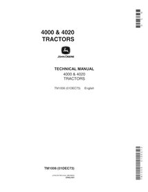 TM1006 Manual técnico em pdf do trator John Deere 4000, 4020