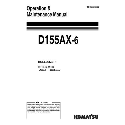 Manual de operación y mantenimiento de la topadora Komatsu D155AX-5 - Komatsu manuales - KOMATSU-EEAM025000