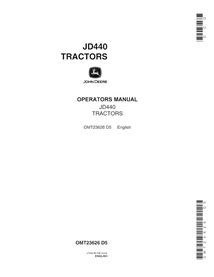 JD-OMT23626 Manuel d'utilisation de la chargeuse compacte John Deere 440 (SN -14073) (OMT23626)