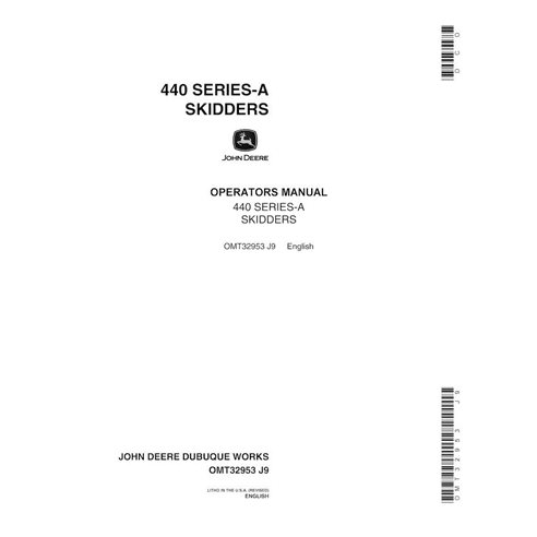 John Deere 440A skid loader pdf operator's manual  - John Deere manuals - JD-OMT32953-EN