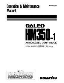 Komatsu GALEO HM350-1 articulated truck operation & maintenance manual - Komatsu manuals - KOMATSU-PEN00045-01