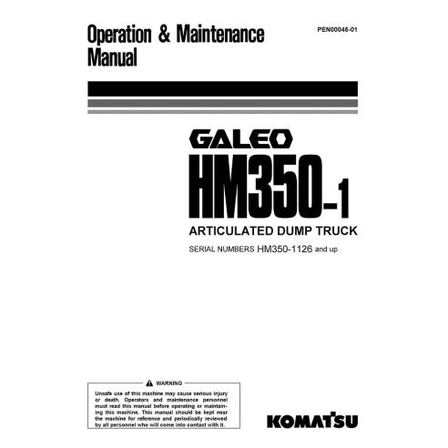 Manual de operação e manutenção de caminhão articulado Komatsu GALEO HM350-1 - Komatsu manuais
