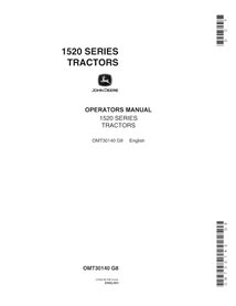 JD-OMT30140 Manuel de l'opérateur pdf du tracteur John Deere 1520 (SN 010001-092962)