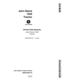 Manuel de l'opérateur pdf du tracteur John Deere 1520 (SN 092963-) - John Deere manuels - JD-OMR48389-EN