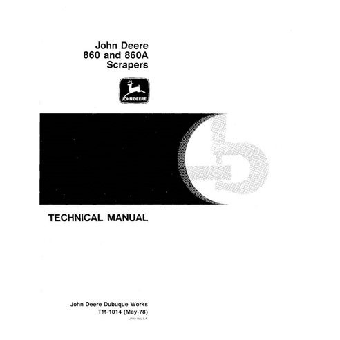 Manual técnico em pdf do raspador John Deere 860, 860A - John Deere manuais - JD-TM1014-EN