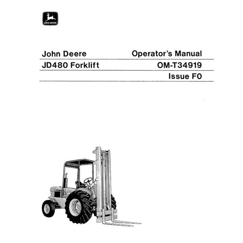 Manual do operador da empilhadeira John Deere 480 em pdf - John Deere manuais - JD-OMT34919-OM