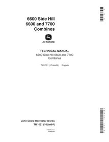TM1021 Manual técnico da colheitadeira John Deere 6600, 7700 (TM1021)