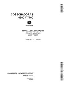 John Deere 6600, 7700 (SN 111901-163900) combinar manual do operador em pdf ES - John Deere manuais - JD-OMH87421-ES