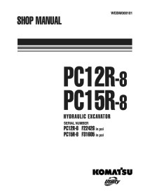 Manual de oficina da escavadeira Komatsu PC12R-8, PC15R-8 - Komatsu manuais - KOMATSU-WEBM000101