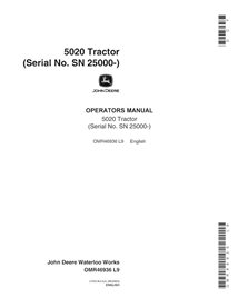 Manuel de l'opérateur pdf du tracteur John Deere 5020 Row-Crop (SN 25000-30000) - John Deere manuels - JD-OMR46936-EN