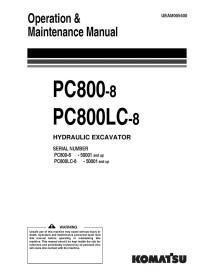 Manual de operação e manutenção da escavadeira Komatsu PC800-8, PC800LC-8 - Komatsu manuais - KOMATSU-UEAM005400