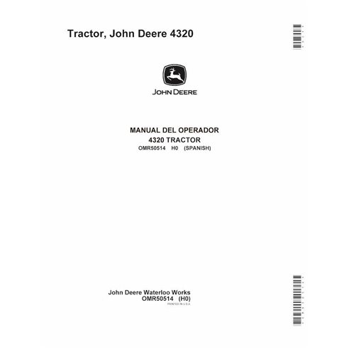 Manual do operador em pdf do trator John Deere 4320 Row-Crop ES - John Deere manuais - JD-OMR50514-ES