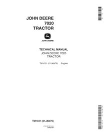 Manuel technique pdf du tracteur John Deere 7020 - John Deere manuels - JD-TM1031-EN