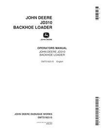 John Deere 310 backhoe loader pdf operator's manual  - John Deere manuals - JD-OMT51923-EN