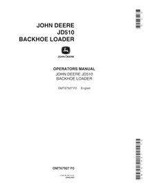 John Deere 510 backhoe loader pdf operator's manual  - John Deere manuals - JD-OMT67927-EN