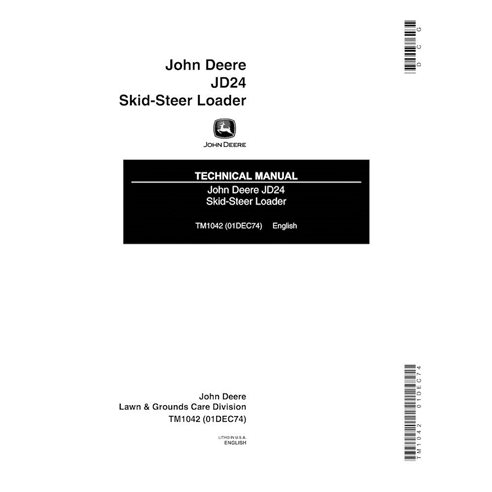 Manual técnico em pdf da minicarregadeira John Deere 24 - John Deere manuais - JD-TM1042-EN
