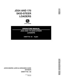 John Deere 24, 170 minicarregadeira manual do operador em pdf - John Deere manuais - JD-OMM77700-EN