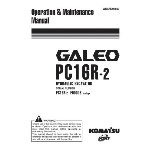 Manual de operação e manutenção da escavadeira Komatsu GALEO PC14R-2 - Komatsu manuais - KOMATSU-WEAM007800