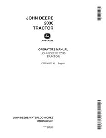 JD-OMR50675 Manuel d'utilisation du tracteur John Deere 2030 (SN 0-187300) (OMR50675)
