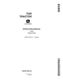 Manuel de l'opérateur pdf du tracteur John Deere 7520 - John Deere manuels - JD-OMR51902-EN