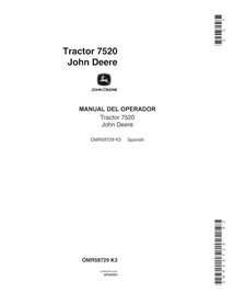 Manuel de l'opérateur pdf du tracteur John Deere 7520 ES - John Deere manuels - JD-OMR58729-ES