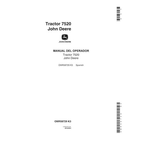 Manual do operador em pdf do trator John Deere 7520 ES - John Deere manuais - JD-OMR58729-ES