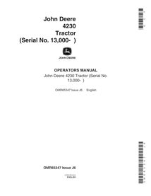 John Deere 4230 Row-Crop tractor pdf operator's manual  - John Deere manuals - JD-OMR65347-EN