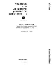 Manuel de l'opérateur du tracteur John Deere 4230 Row-Crop pdf FR - John Deere manuels - JD-OMR58223-FR