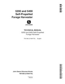 TM1066 John Deere 5200, 5400 forage harvester technical manual (TM1066)