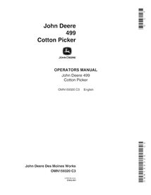 Manual do operador em pdf da colhedora de algodão John Deere 499 - John Deere manuais - JD-OMN159320-EN