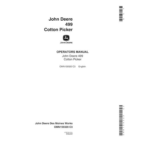 Manuel de l'opérateur pdf de la récolteuse de coton John Deere 499 - John Deere manuels - JD-OMN159320-EN