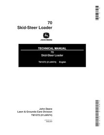 TM1072 John Deere 70 skid loader technical manual (TM1072)
