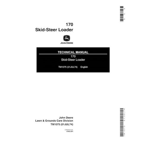 TM1075 John Deere 170 skid loader technical manual (TM1075)