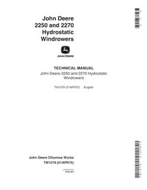 TM1078 John Deere 2250, 2270 windrower technical manual (TM1078)
