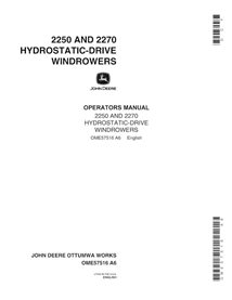 John Deere 2250, 2270 windrower manual do operador em pdf - John Deere manuais - JD-OME57516-EN