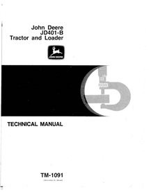 TM1091 Manuel technique pdf de la chargeuse-pelleteuse John Deere 401B