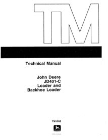 TM1092 Manual técnico em pdf da retroescavadeira John Deere 401C