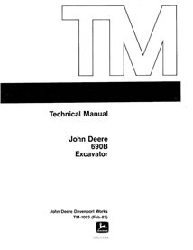 John Deere 690B excavator pdf technical manual  - John Deere manuals - JD-TM1093-EN