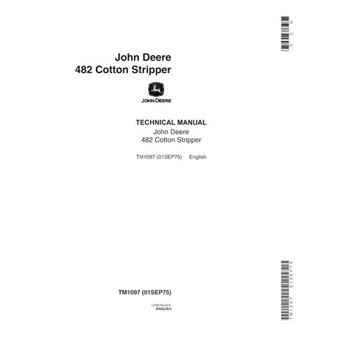 Manual técnico em pdf do descascador de algodão John Deere 482 - John Deere manuais - JD-TM1097-EN