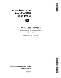 Manual del operador pdf del recolector de algodón John Deere 9900 ES - John Deere manuales - JD-OMN159418-ES