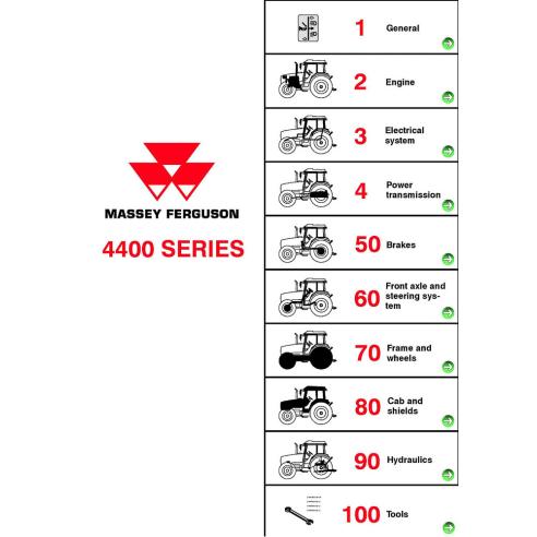 MF-1857618-WSM-EN Manuel d'entretien d'atelier de tracteur Massey Ferguson série 4400