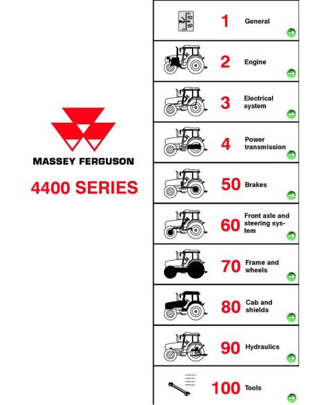 Manuel d'entretien d'atelier de tracteur Massey Ferguson série 4400 - Massey-Ferguson manuels - MF-TRACTOR-4400