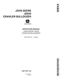 John Deere 550 crawler dozer pdf operator's manual  - John Deere manuals - JD-OMT70877-EN