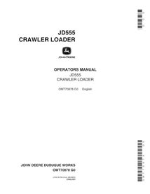 John Deere 555 crawler dozer pdf operator's manual  - John Deere manuals - JD-OMT70878-EN