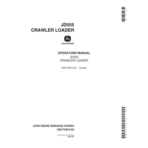 Manuel de l'opérateur pdf du bouteur sur chenilles John Deere 555 - John Deere manuels - JD-OMT70878-EN